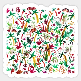 the watercolor jungle pattern 1 Sticker